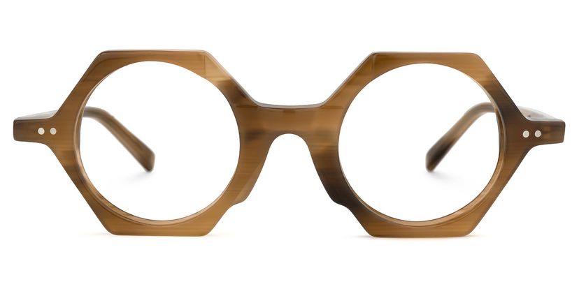 Natalia Geometric Brown Glasses