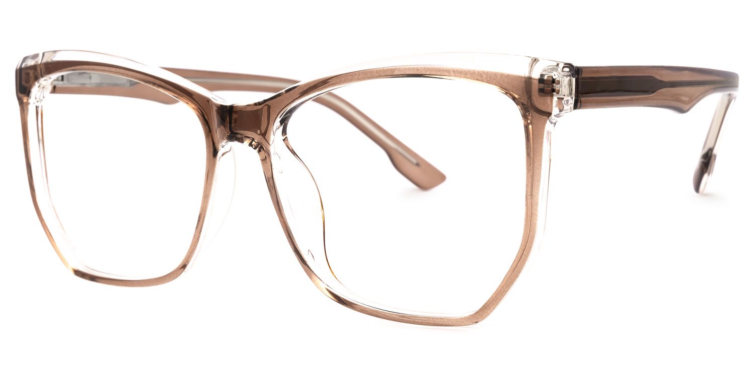 Libby Geometric Brown Thin Frame Glasses for Women | ZEELOOL3