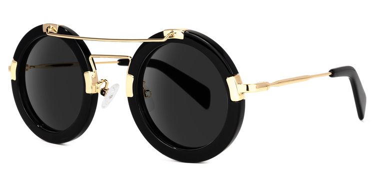 Martis Black Round Sunglasses