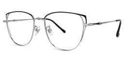 Unica Cateye Black-Silver Glasses1
