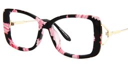 Mamie Butterfly Purple Floral Glasses2