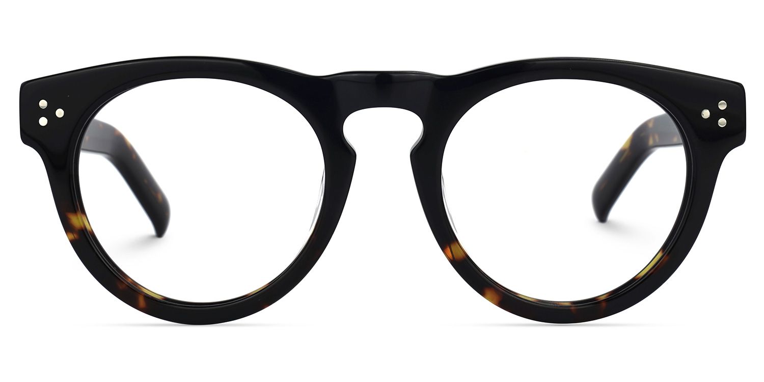 Malloy Round Black and Tortoise Eyeglasses and Frames0