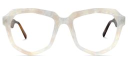 Fondren Geometric White Glasses0