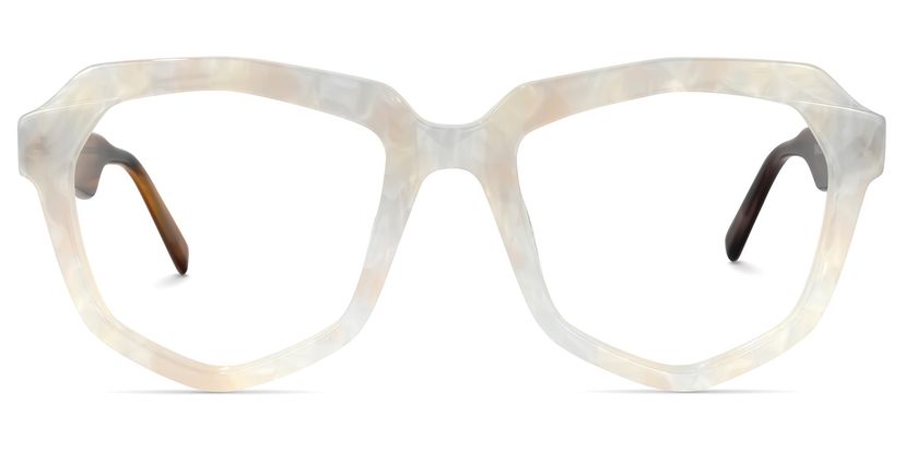 Fondren Geometric White Glasses
