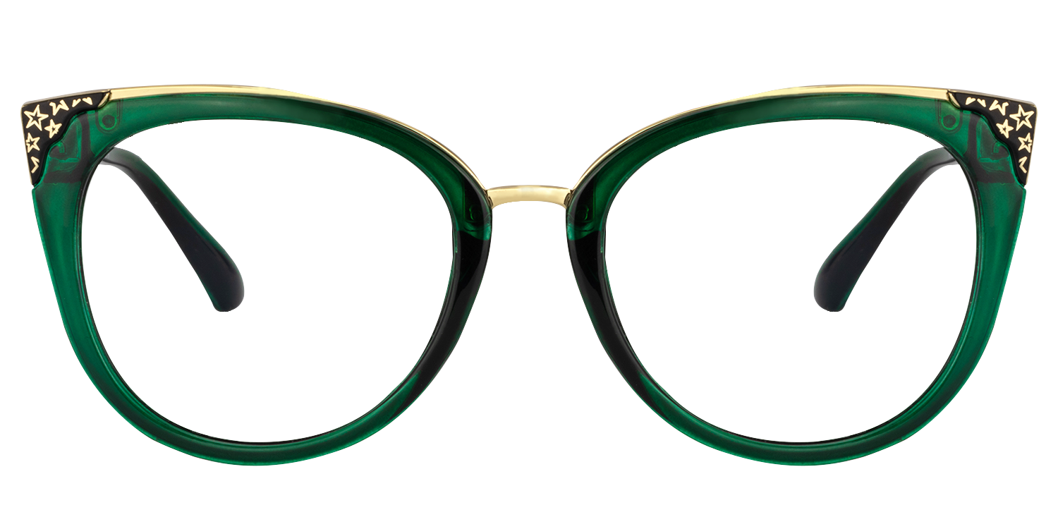 Cat Eye Dark Green Glasses | Zeelool Glasses0