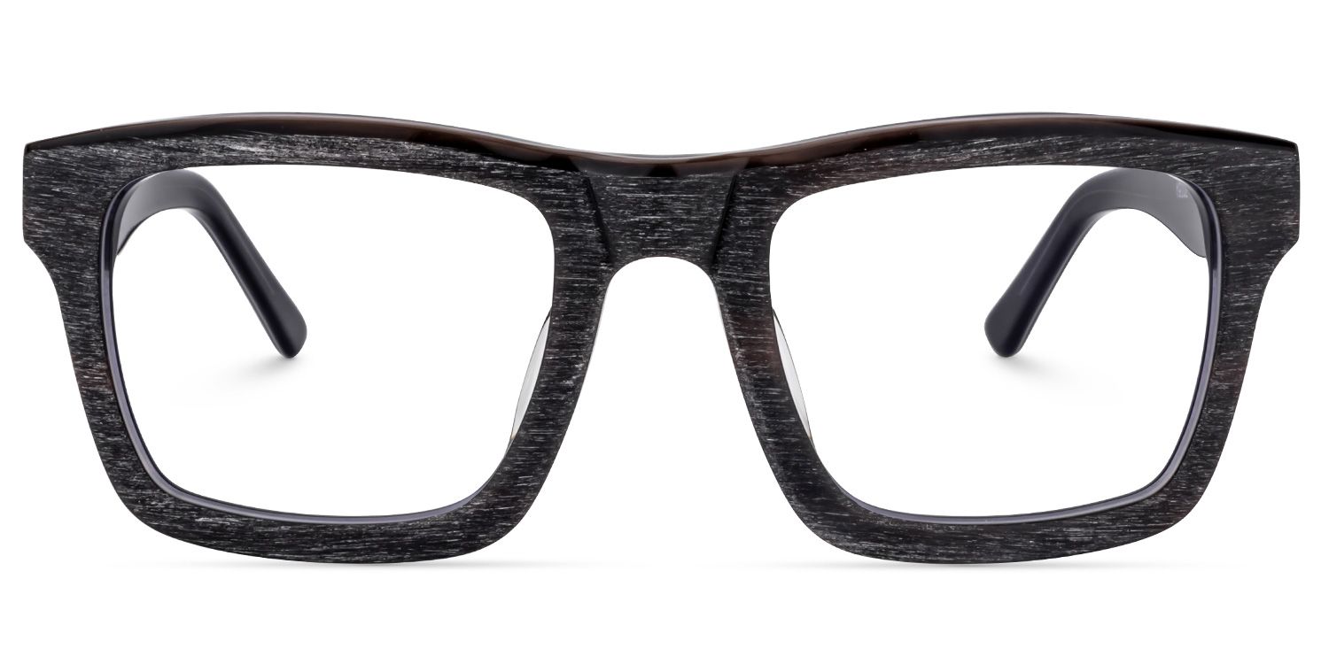 Rectangle Frosted Black Glasses0