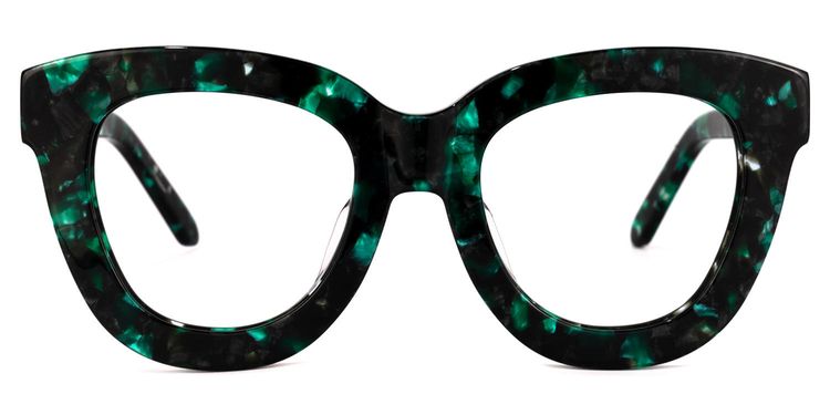 Mercado Cateye Green-Floral Glasses