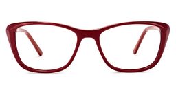 Fleming Rectangle Dark-Red Glasses0