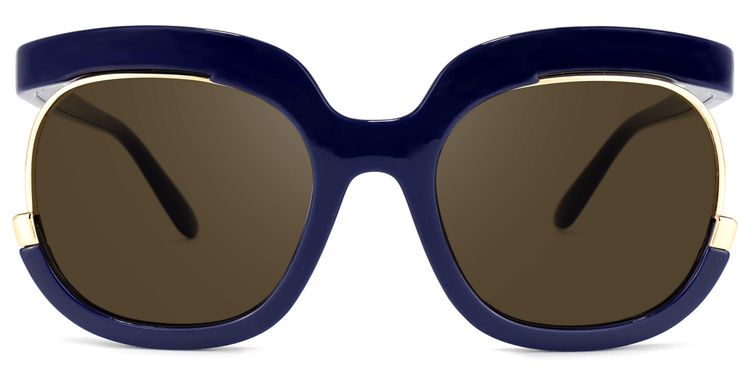 Darice Dark-Blue Round Sunglasses