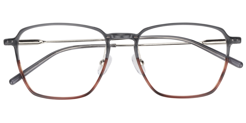 Rectangle Gray Glasses | Zeelool Optical1