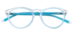 Adrienne Round Blue&Clear Glasses1