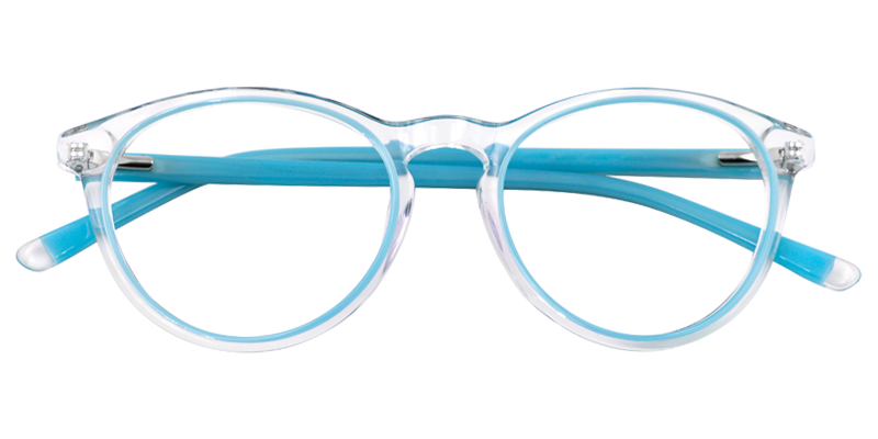 Round Blue&Clear Glasses | Zeelool Eyewear1