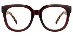 Harrell Dark-Red Square Glasses0