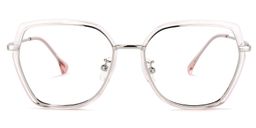 Noemi Geometric Pink-Silver Glasses0