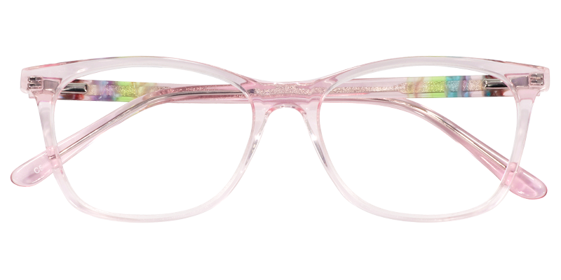  Rectangle Clear Pink Glasses | Zeelool Eyeglasses1