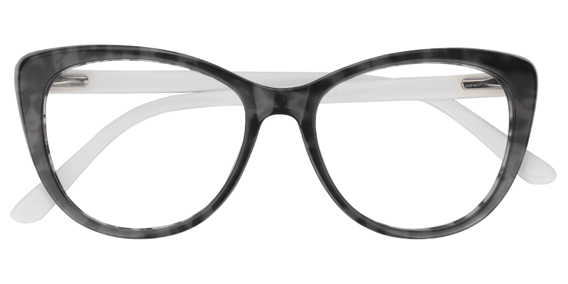 Cateye Black & White  Glasses | Zeelool Eyeglass Frames1