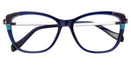 Queena Rectangle Dark Blue Glasses1