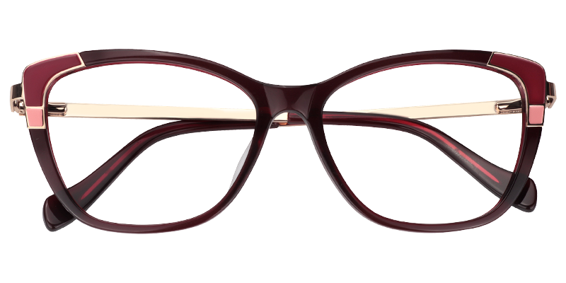 Rectangle Red Glasses | Zeelool Prescription Glasses1