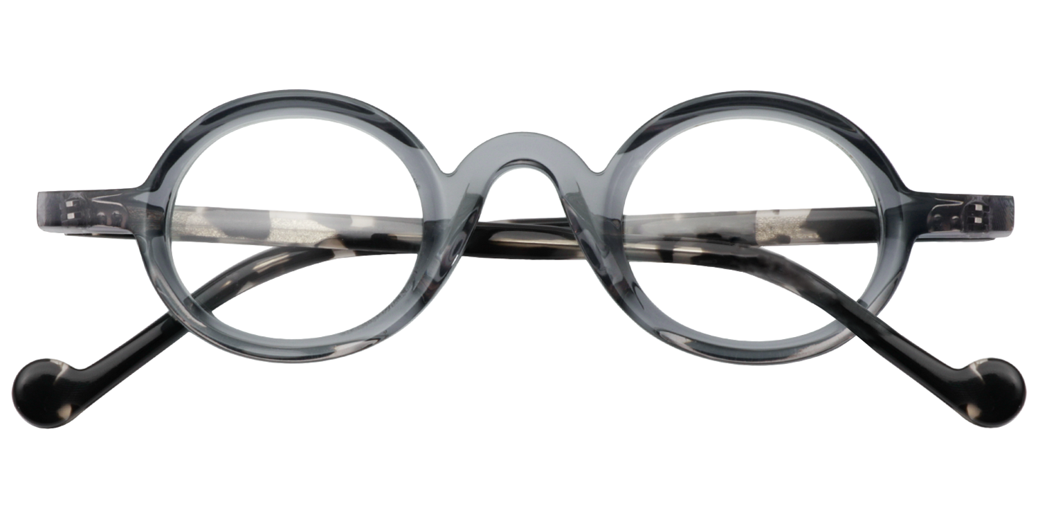 Aaron Round Gray Glasses | Zeelool Eyeglass Frames1