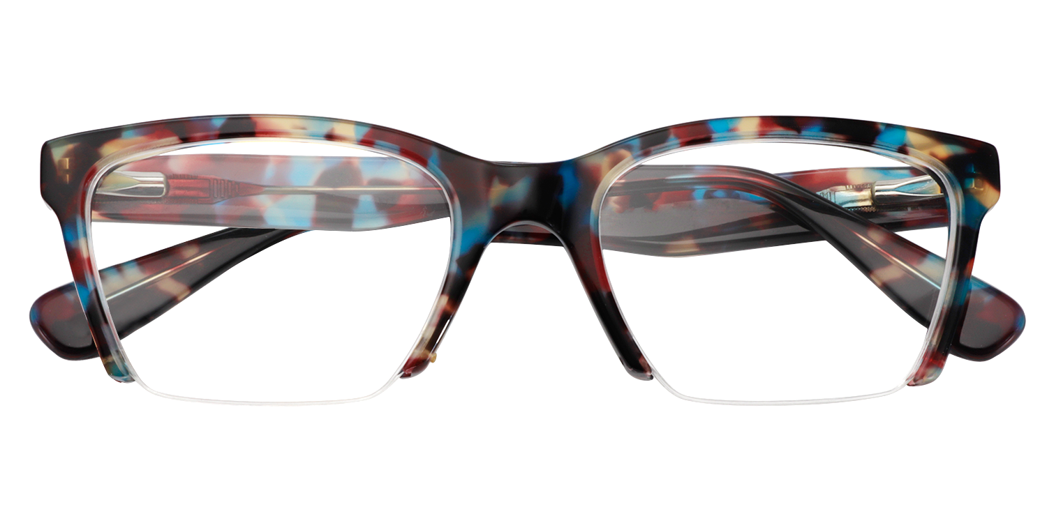 Rectangle Blue Tortoise Glasses | Zeelool Eyeglass Frames1