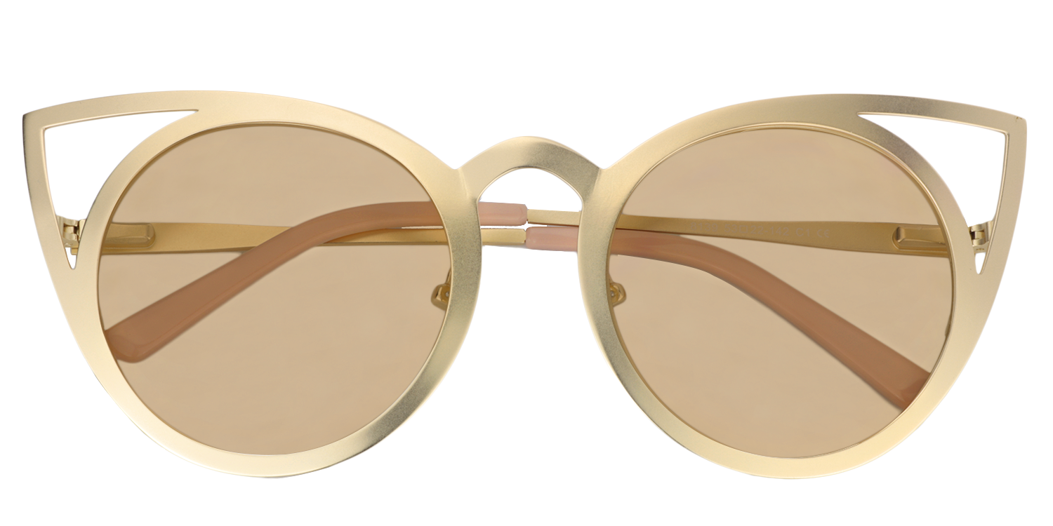 Cat-eye Gold Sunglasses | Zeelool Sunglasses1
