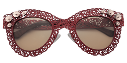Blanche Cat-eye Red Sunglasses1