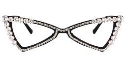 Stacey Sparkling Trilateral Black Eyeglasses0