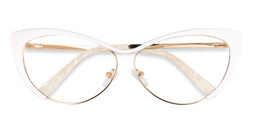 Ellen Cateye White Glasses2