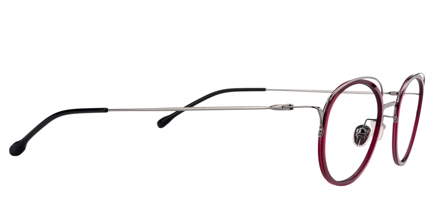 Oval Red Glasses | Zeelool Glasses4