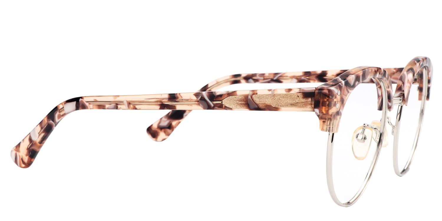 Round Brown/Pattern Glasses | Zeelool Glasses4