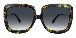 Patience Square Green-Floral Sunglasses0