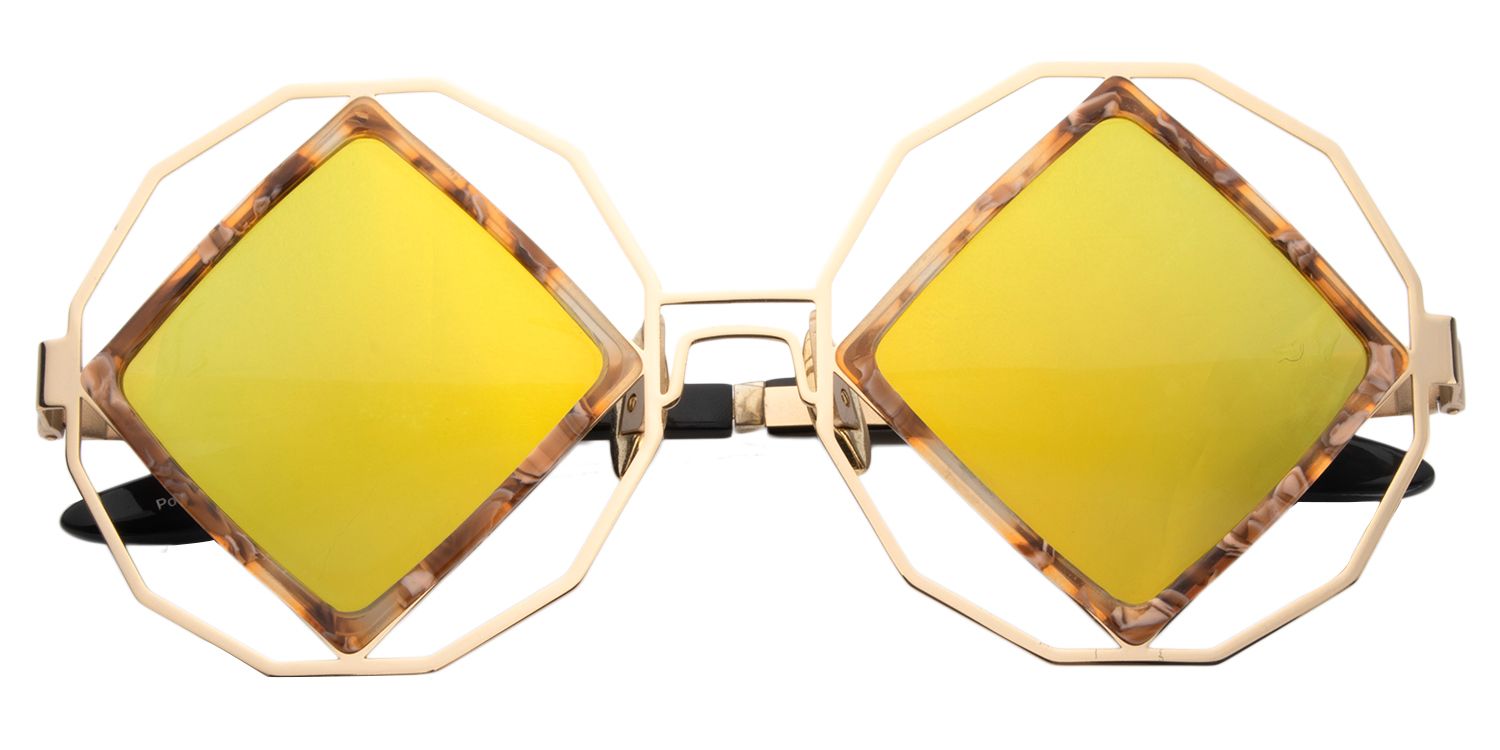 Geometric Gold Sunglasses | Zeelool Sunglasses1