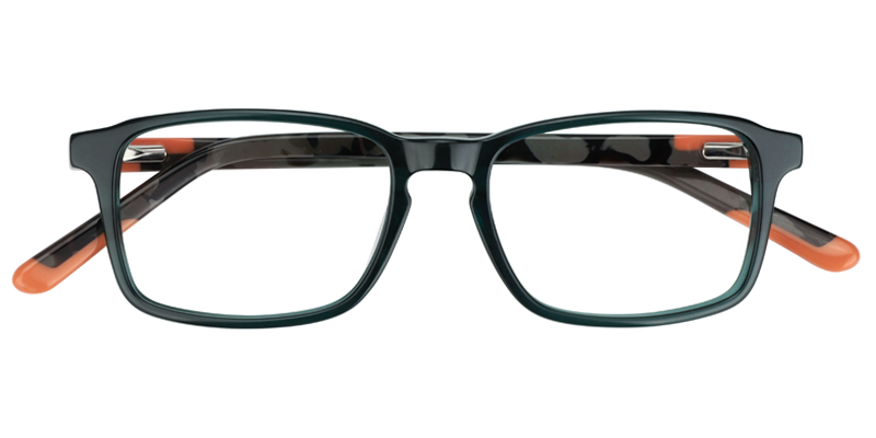 Rectangle Dark Green Glasses1
