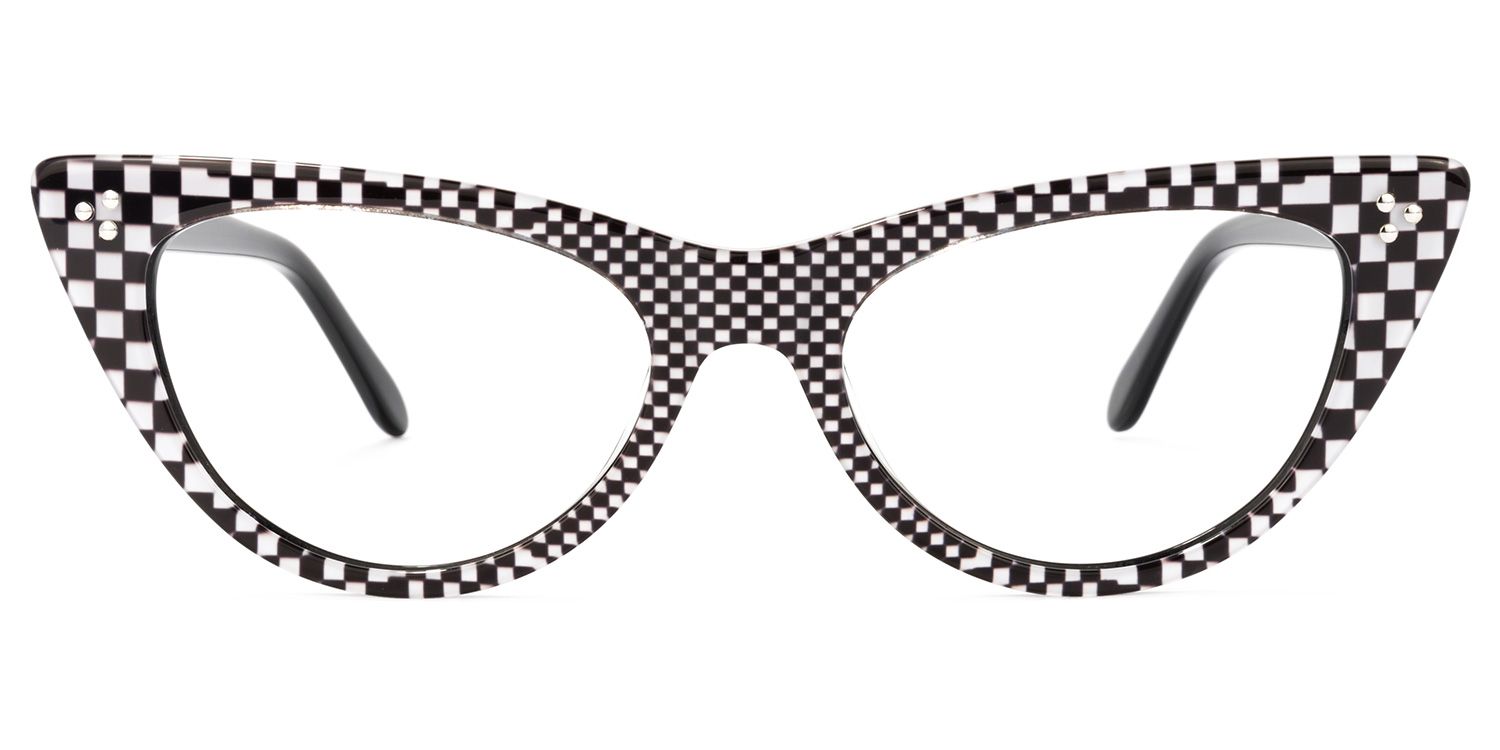 Cat-Eye Black-White Glasses | Zeelool Glasses0