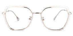 Noemi Geometric Clear-Silver Glasses0