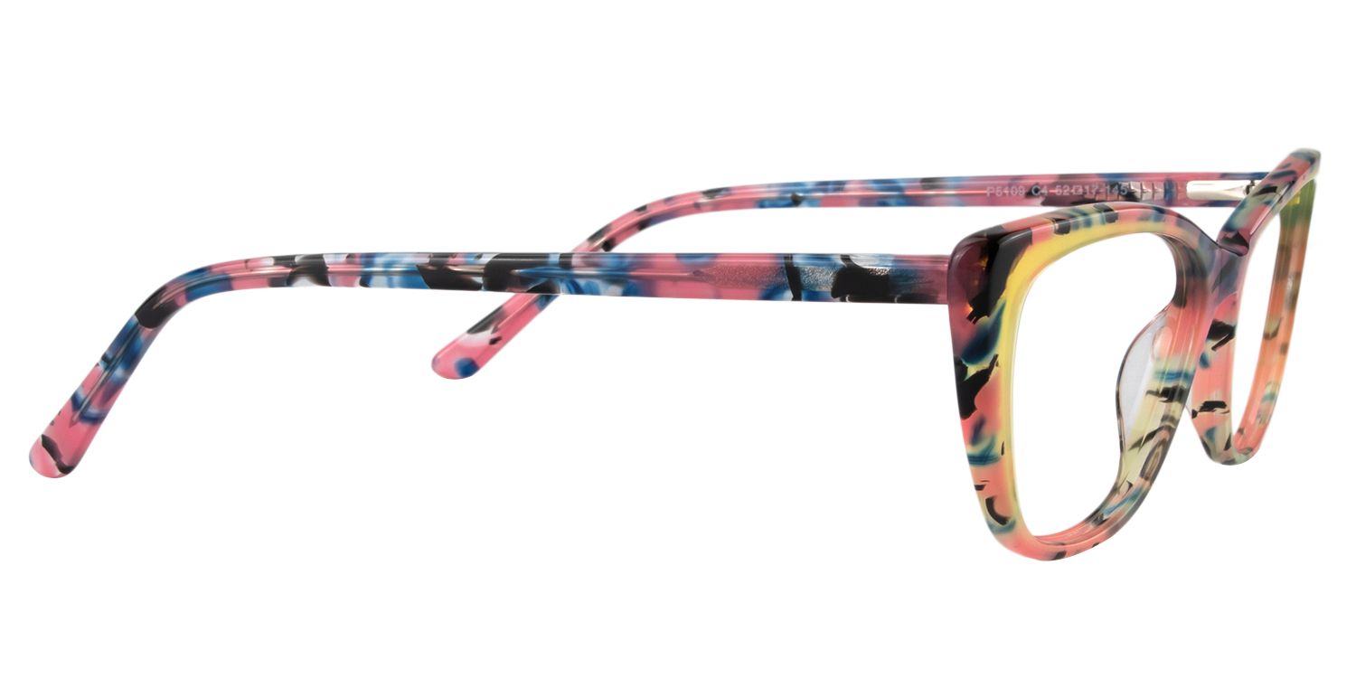 Rectangle Red Floral Glasses | Zeelool Glasses4