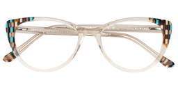 Tamara Cat Eye Beige Glasses1