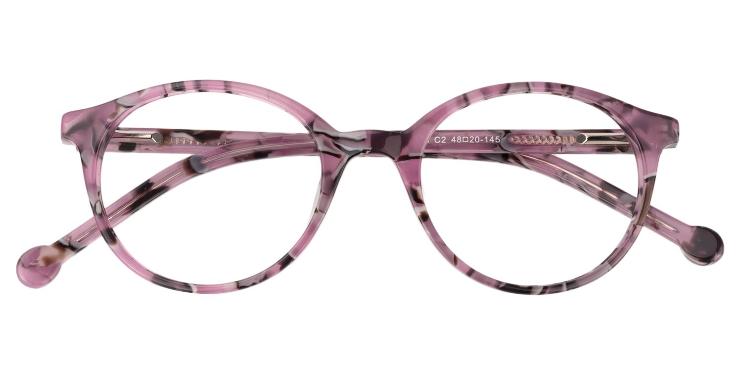 Round Purple Floral Glasses | Zeelool Glasses1