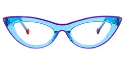 Yuki Cateye Blue Glasses0