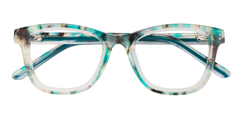 Rectangle Green Floral Glasses | Zeelool Eyeglass Frames1