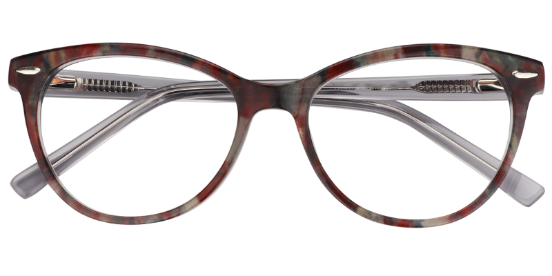 Cateye Red-Gunmetal Glasses | Zeelool Eyeglass Frames1