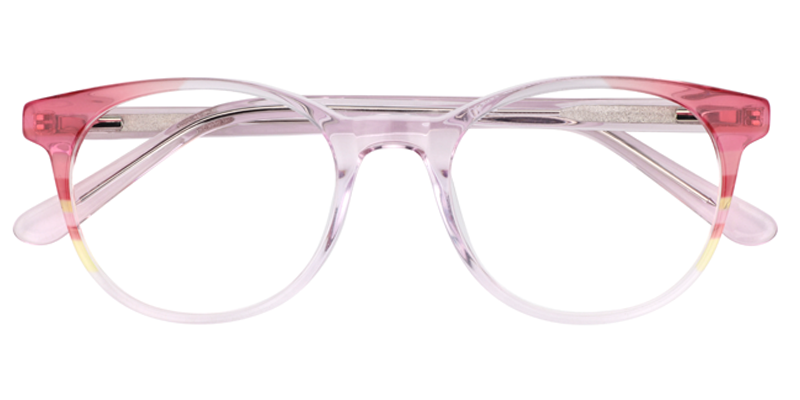 Round Transparent Pink Glasses | Zeelool Eyeglass Frames1
