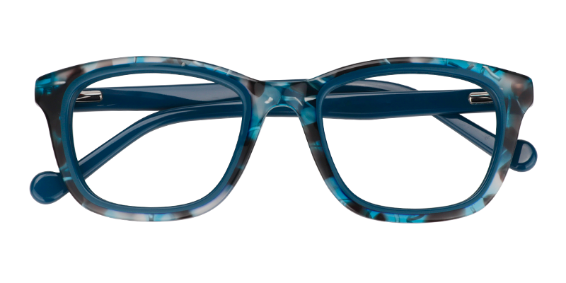 Rectangle Blue Black Glasses | Zeelool Glasses Online1