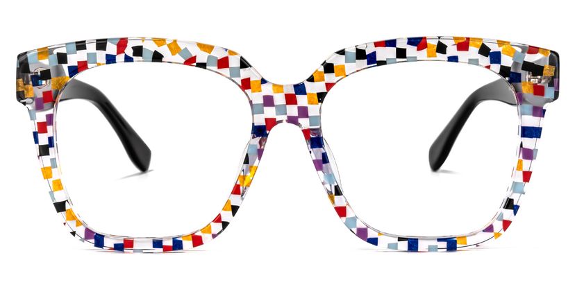 Xion Square Colorful-Point Glasses