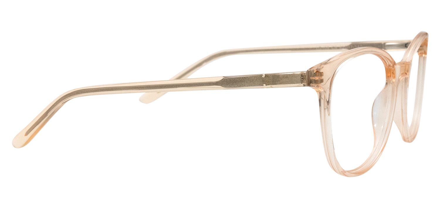 Round Beige Clear Glasses | Zeelool Glasses4