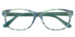 Almond Rectangle Green Floral Glasses1