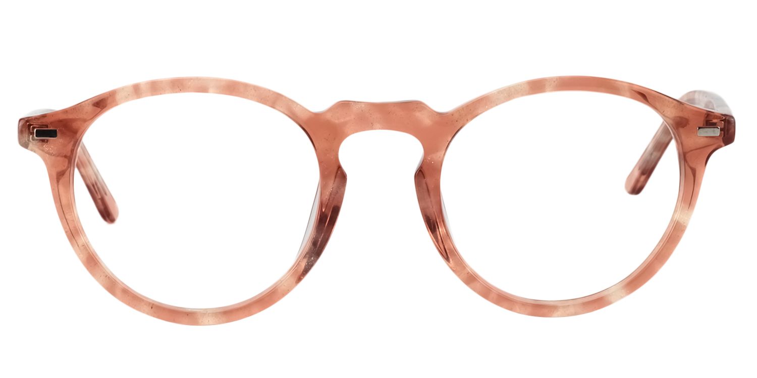 Round Living Coral Glasses | Zeelool Glasses0