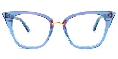 Martha Cat Eye Light-Blue Glasses