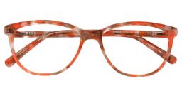 Alvira Oval Orange-Pattern Glasses1