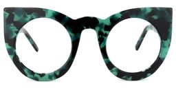 Ophelia Cateye Green-Floral Glasses0